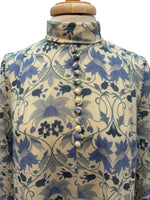 Load image into Gallery viewer, Annie Gough At Gemini Vintage Fine Wool Blue Floral Midi Dress, L/XL

