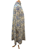 Load image into Gallery viewer, Annie Gough At Gemini Vintage Fine Wool Blue Floral Midi Dress, L/XL

