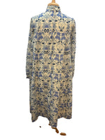 Load image into Gallery viewer, Annie Gough At Gemini Vintage Fine Wool Blue Floral Midi Dress, L/XL
