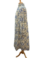 Load image into Gallery viewer, Annie Gough At Gemini Vintage Fine Wool Blue Floral Midi Dress, L/XL

