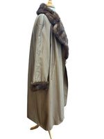 Load image into Gallery viewer, Création Sprung Frères Vintage Silk Evening Coat with Removable Mink Lining, M
