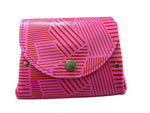 Load image into Gallery viewer, Yuichi Tachiyama Pink Geometric Print Leather Coin Purse and Card Holder
