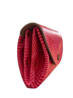 Load image into Gallery viewer, Yuichi Tachiyama Pink Geometric Print Leather Coin Purse and Card Holder
