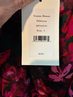 Load image into Gallery viewer, Ulla Johnson Magenta Floral Vienne Blouse in Hibiscus with Tags, 2
