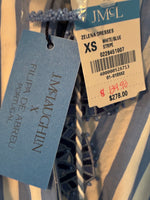 Load image into Gallery viewer, J. McLaughlin Zelena Blue Stripe Cotton Dress with Tags, XS
