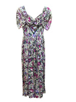 Load image into Gallery viewer, Vintage Handmade Purple and Grey Floral 1940s Maxi Dress, S/M
