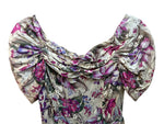 Load image into Gallery viewer, Vintage Handmade Purple and Grey Floral 1940s Maxi Dress, S/M
