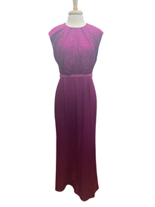 St John Purple Purple Evening Gown with Sequin Wrap, S/M St John Purple Purple Evening Gown with Sequin Wrap, S/M