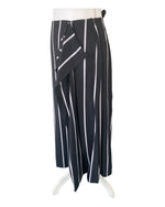 Load image into Gallery viewer, Equipment &quot;Climmie&quot; Draped Twill Black/White/Purple Striped Midi Skirt, M
