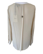 Load image into Gallery viewer, Theory Jarthstin Classic Ivory Silk Blouse, M
