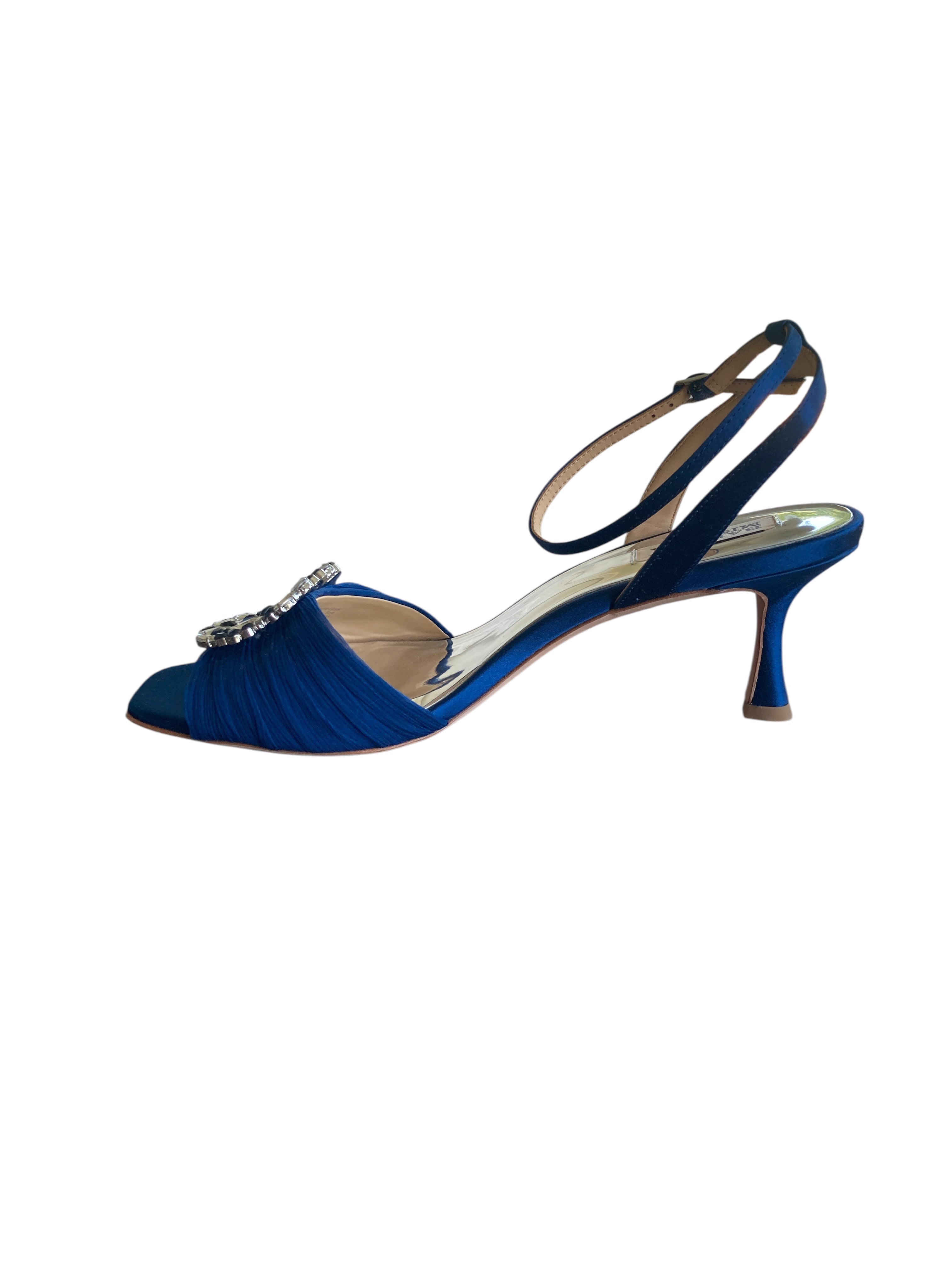 Badgley Mischka Royal Blue Nimah Ankle Strap Peep Toe Sandals, 10