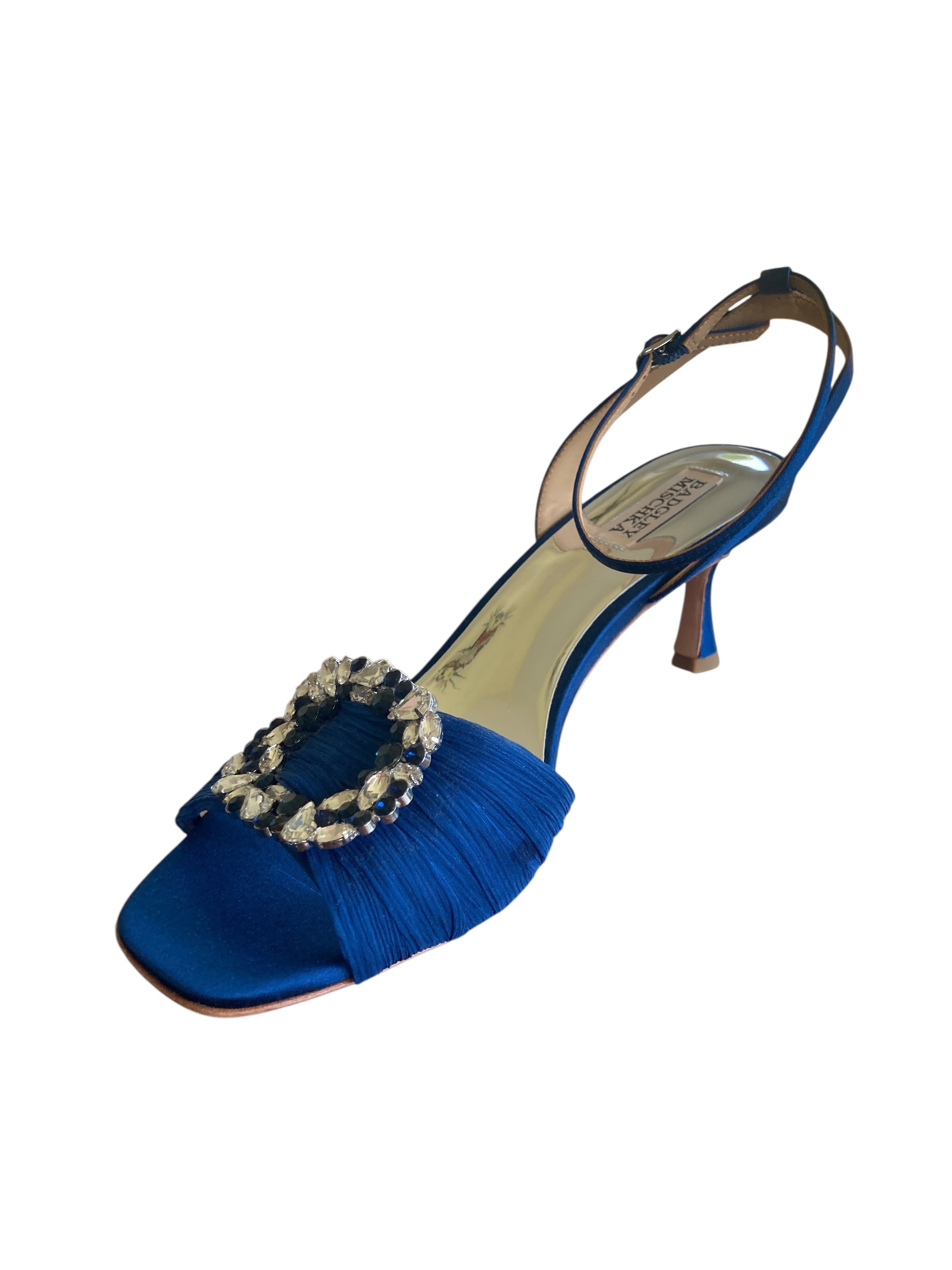 Badgley Mischka Royal Blue Nimah Ankle Strap Peep Toe Sandals, 10