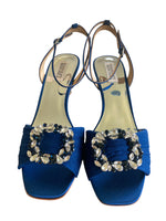 Load image into Gallery viewer, Badgley Mischka Royal Blue Nimah Ankle Strap Peep Toe Sandals, 10
