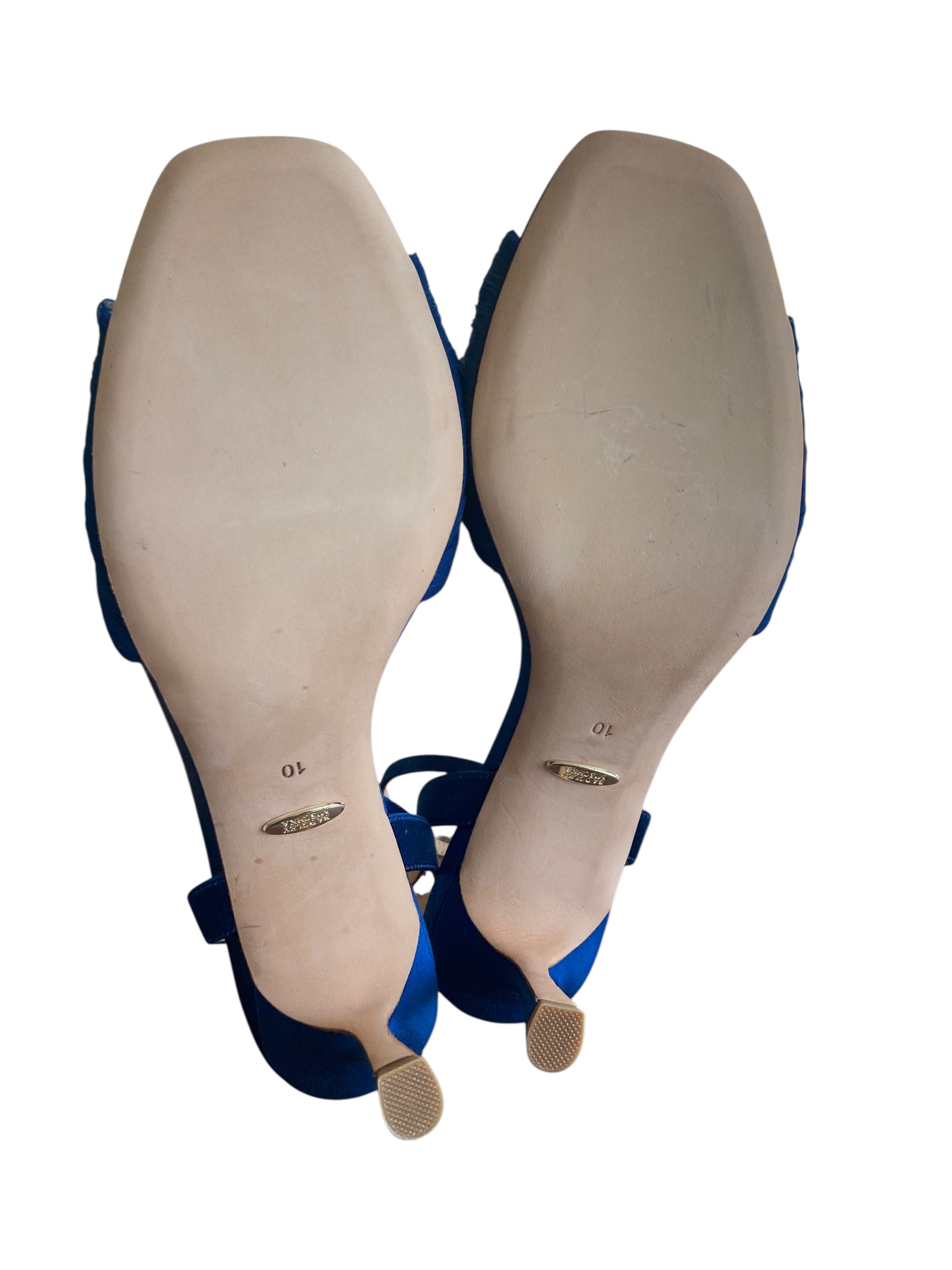 Badgley Mischka Royal Blue Nimah Ankle Strap Peep Toe Sandals, 10