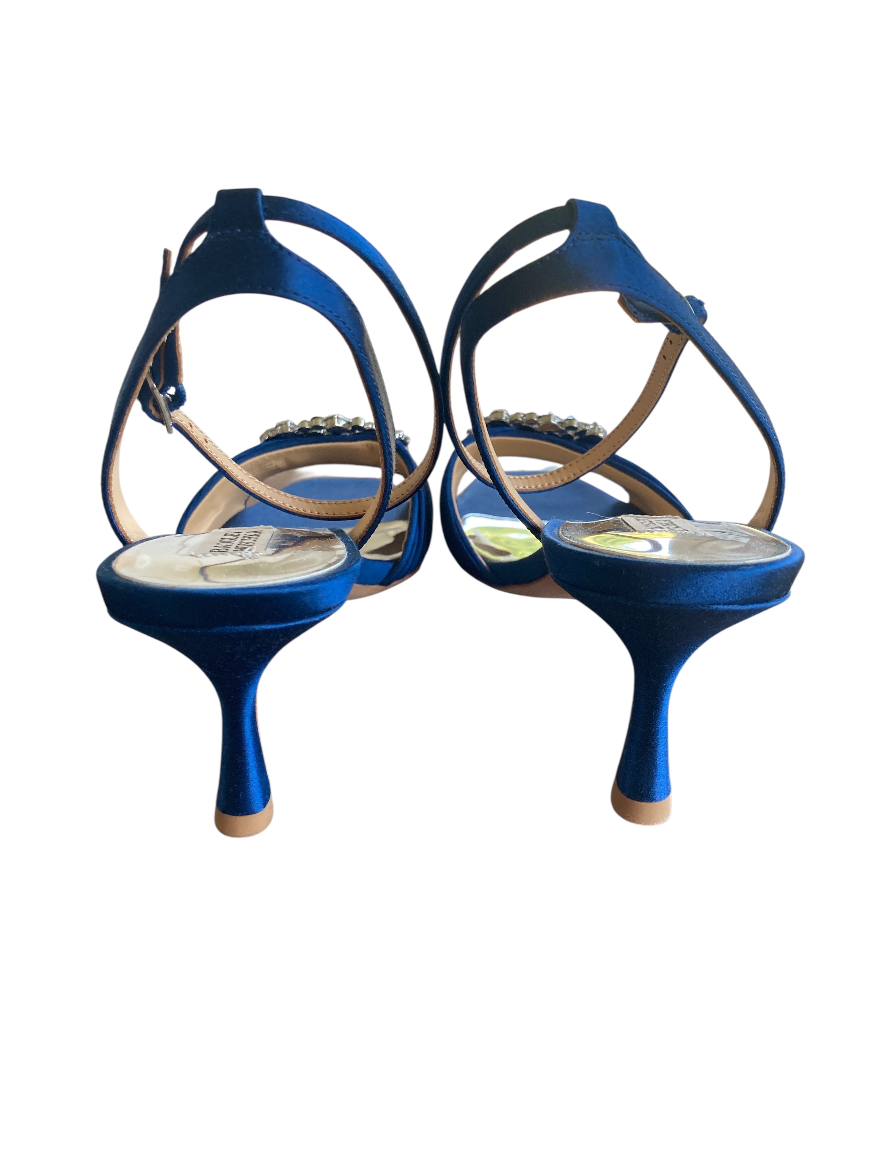 Badgley Mischka Royal Blue Nimah Ankle Strap Peep Toe Sandals, 10