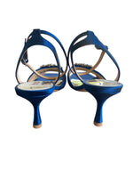 Load image into Gallery viewer, Badgley Mischka Royal Blue Nimah Ankle Strap Peep Toe Sandals, 10
