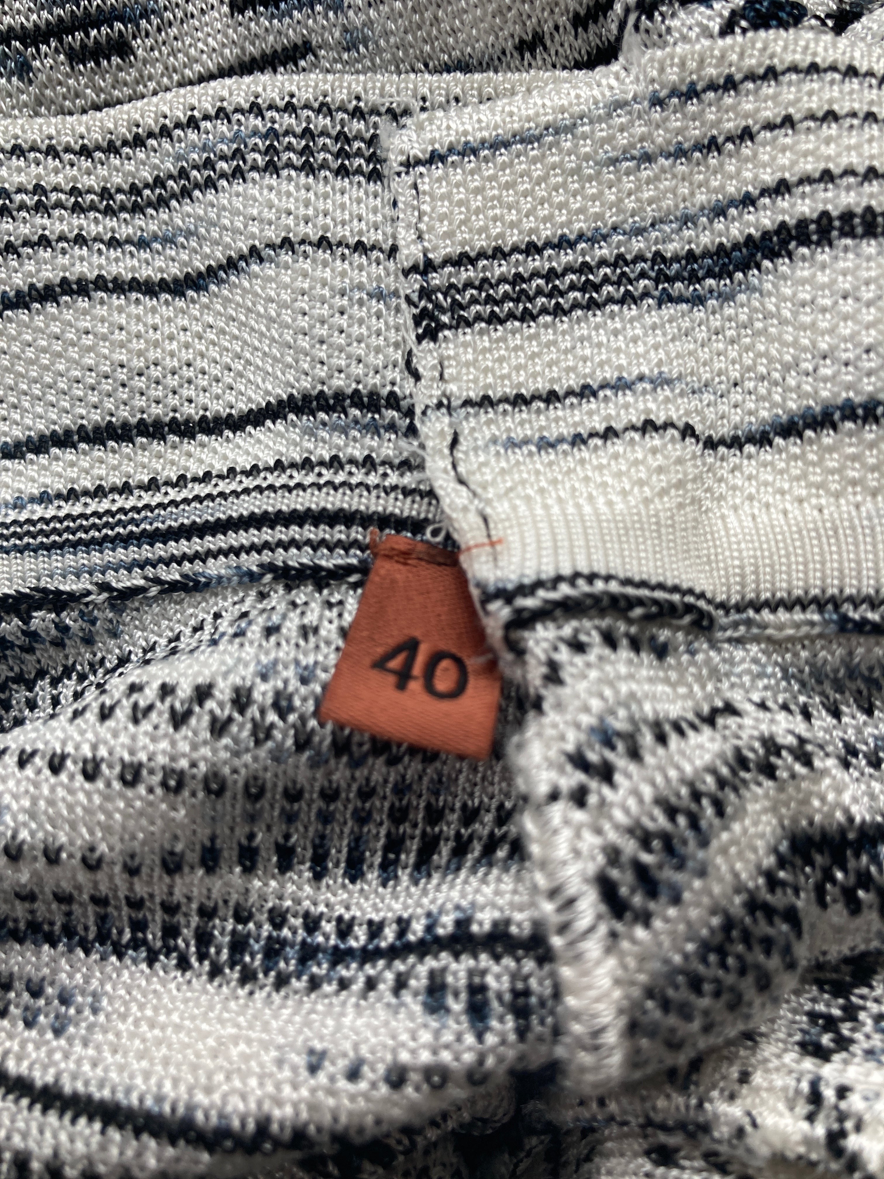 Missoni Orange Label Fine Knit Black and White Flared Stretch Pants, XS
