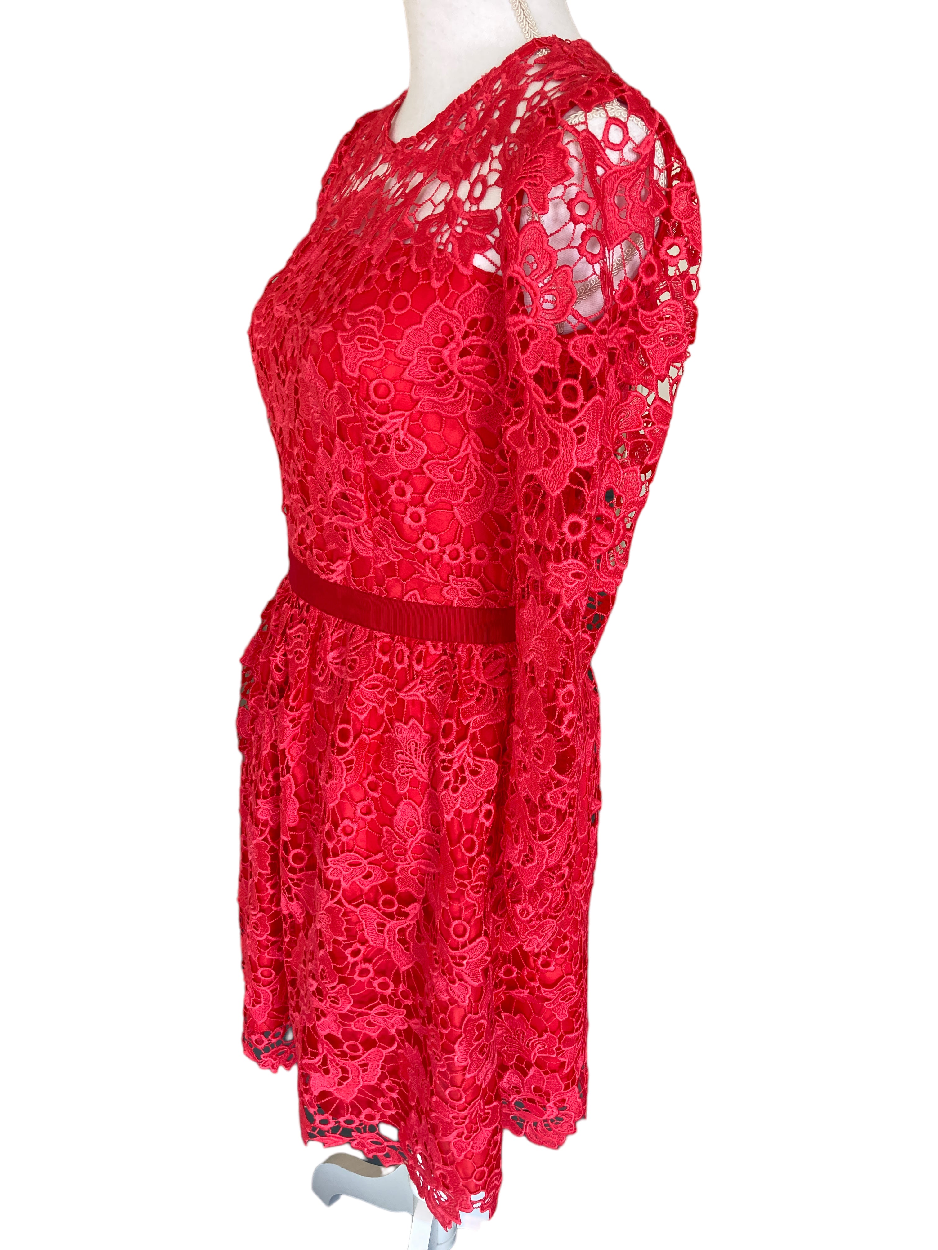 Draper James Red Lace Part Dress, 2