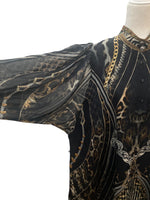 Load image into Gallery viewer, Camilla Chaos in the Cosmos Drop Sleeve Black Shirt Dress, M
