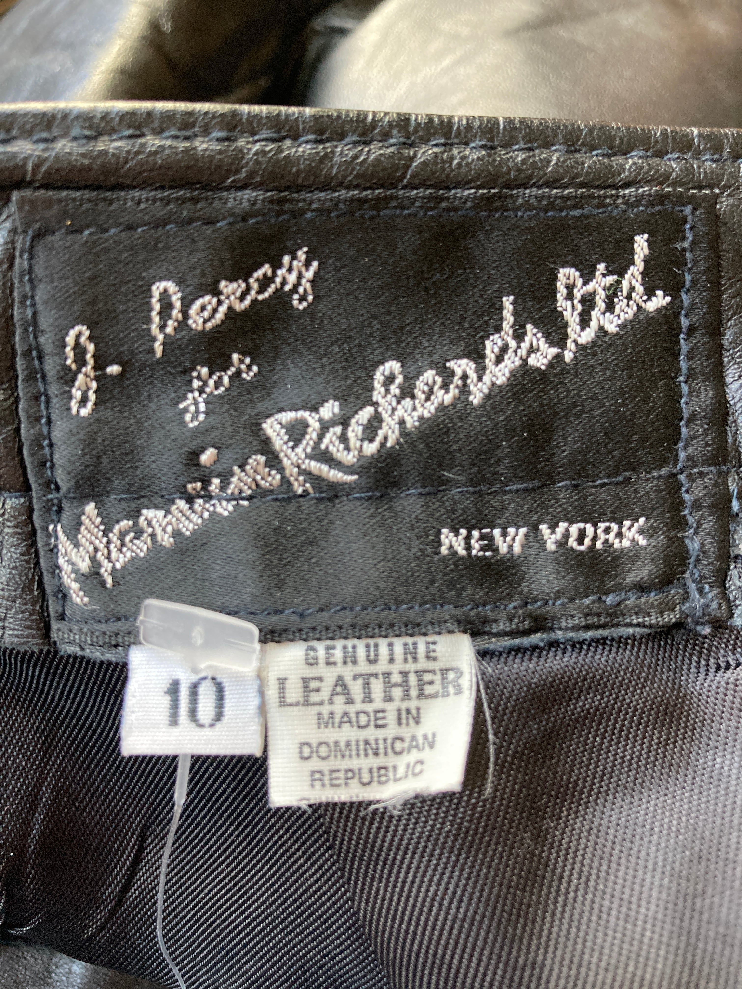 Vintage J. Percy for Marvin Richards Black Leather Skirt, 10