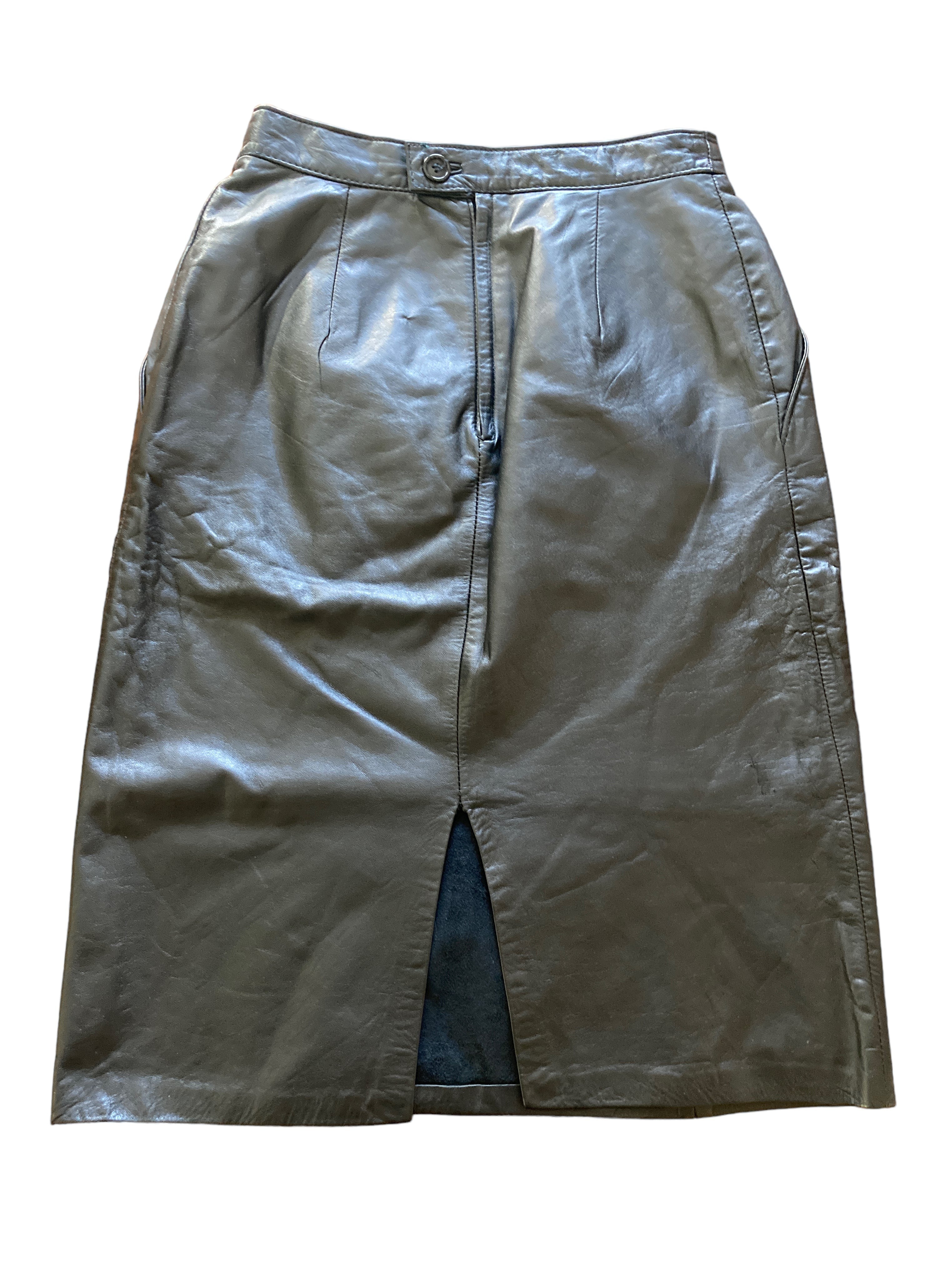 Vintage J. Percy for Marvin Richards Black Leather Skirt, 10