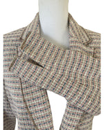 Load image into Gallery viewer, Worth Pink, Blue, Taupe and Ivory Tweed Blazer, 6
