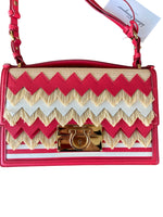 Load image into Gallery viewer, Salvatore Ferragamo Red and Natural Aileen Crossbody Bag with Clochette
