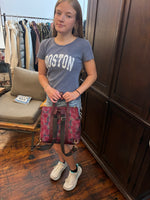Load image into Gallery viewer, Henri Bendel Maroon Blurred Print Jetsetter Backpack Bag
