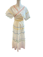 Load image into Gallery viewer, Tory Burch White Tiered Scallop Embroidered Cotton Wrap Maxi Dress, 2
