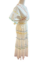 Load image into Gallery viewer, Tory Burch White Tiered Scallop Embroidered Cotton Wrap Maxi Dress, 2
