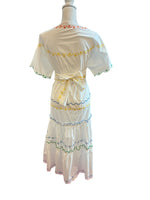 Load image into Gallery viewer, Tory Burch White Tiered Scallop Embroidered Cotton Wrap Maxi Dress, 2
