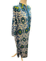 Load image into Gallery viewer, Ro's Garden Blue Ikat Dress, M
