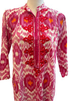 Load image into Gallery viewer, Ro's Garden Pink and Orange Ikat Dress, S
