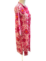 Load image into Gallery viewer, Ro's Garden Pink and Orange Ikat Dress, S
