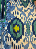 Load image into Gallery viewer, Ro's Garden Blue Ikat Dress, M
