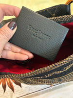 Load image into Gallery viewer, Eric Javits Squishee Mixed Braid Black and Gold Bag with Bamboo, Tassel, and Mirror
