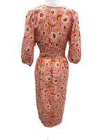 Load image into Gallery viewer, Printfresh Soft Rose Artifact Smocked Maxi Dress in Indian Bloom with Belt, XS
