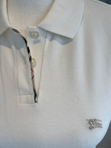 Burberry White Cotton Polo Shirt, M