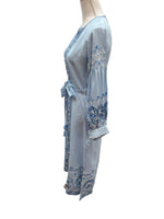 Load image into Gallery viewer, Bella tu Giselle Blue Linen Kaftan with Tags, XS
