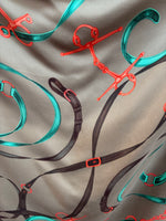 Load image into Gallery viewer, Franco Ferrari Green and Grey Print Scarf
