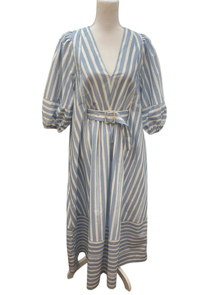 Jonathan Simkhai Blue and White Striped Maxi Dress, S Second Serve Resale Jonathan Simkhai Blue and White Striped Maxi Dress, S Second Serve Resale