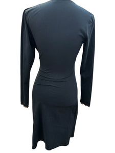 anne fontaine black dress Anne Fontaine - Black Satin Floor Length Dress with Cowl Neckline for Woman - Lawrence