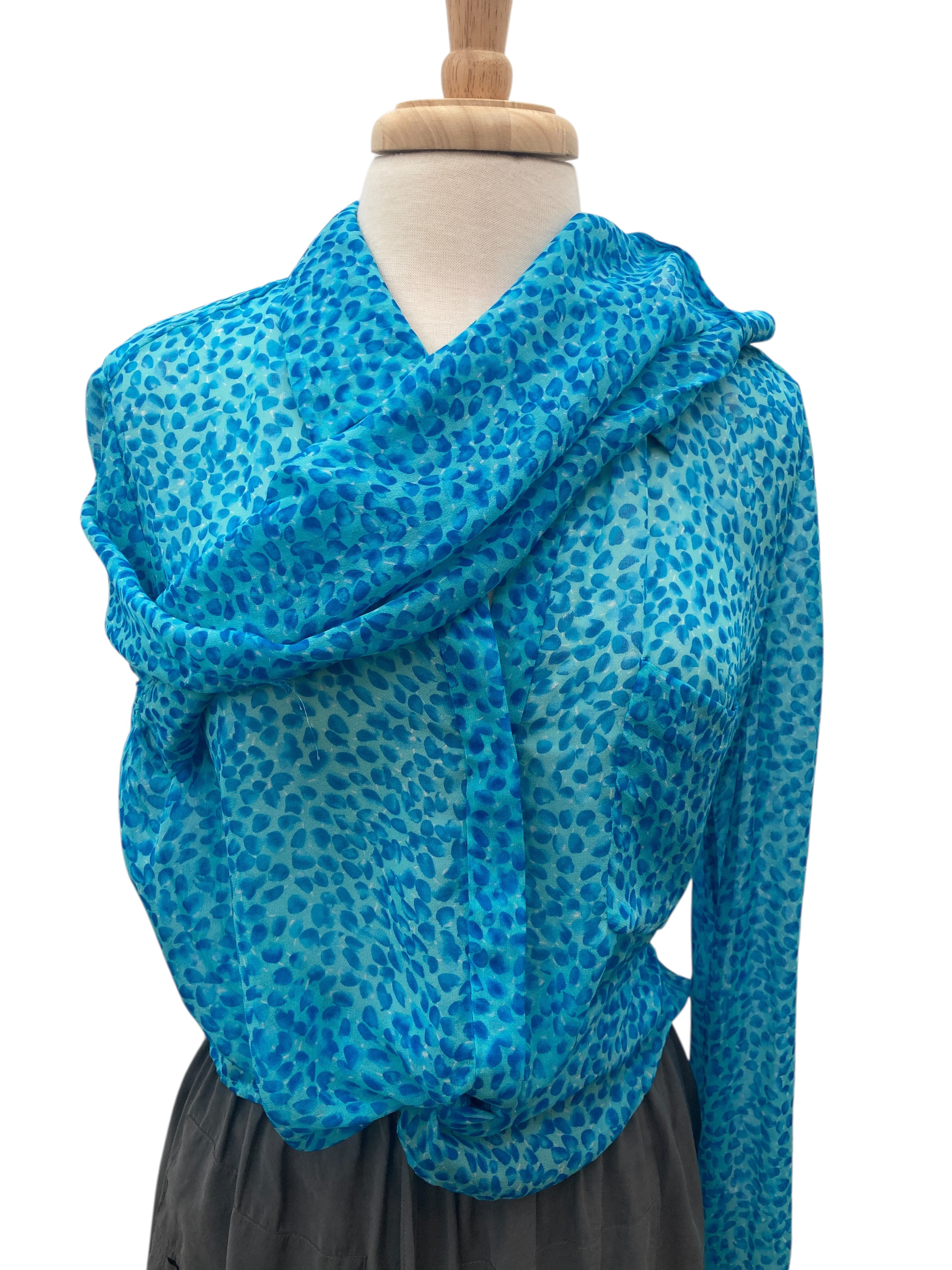 Diane Von Fürstenberg Blue Pattern Silk Shirt, 12