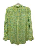 Load image into Gallery viewer, Equipment Snakeskin Chartreuse &amp; Green  Silk Shirt, S/P
