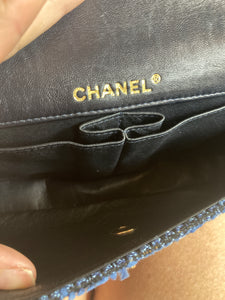 Chanel Vintage CC Turn Lock Classic Flap Chain Authenticated Shoulder Bag, Blue