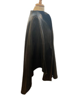 Load image into Gallery viewer, Celine Black Leather and Charcoal Wool Cape, one size
