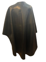 Load image into Gallery viewer, Celine Black Leather and Charcoal Wool Cape, one size
