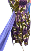 Load image into Gallery viewer, Vintage 1950's Purple Floral Cotton Waffle Dress, M
