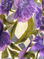Load image into Gallery viewer, Vintage 1950's Purple Floral Cotton Waffle Dress, M
