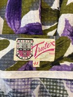 Load image into Gallery viewer, Vintage 1950's Purple Floral Cotton Waffle Dress, M
